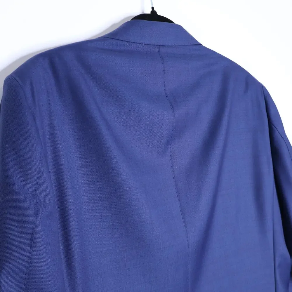 SUITSUPPLY Lazio Slim Sport Coat Mid Blue Wool Single Breasted Men's 50/US 40